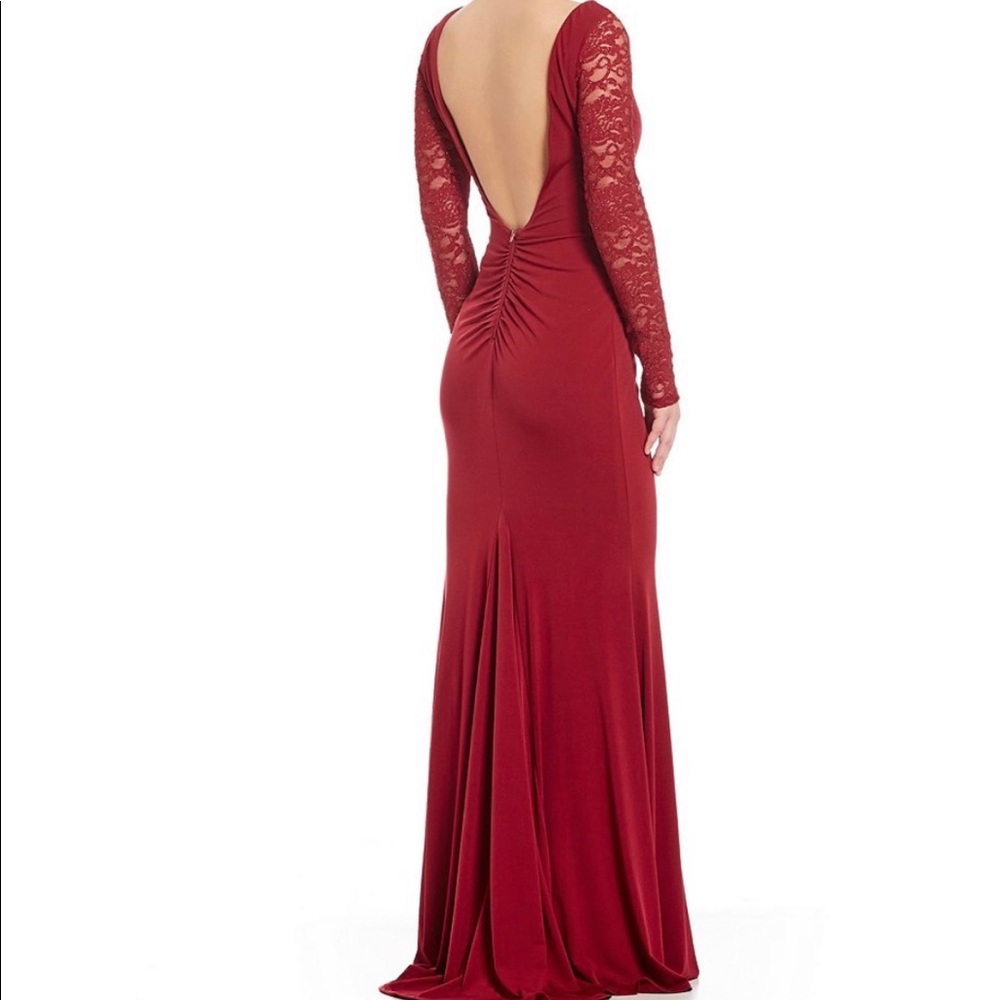 Plunge back gown
